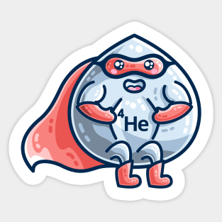 Superfluid Helium Kawaii Cute Science Superhero Sticker